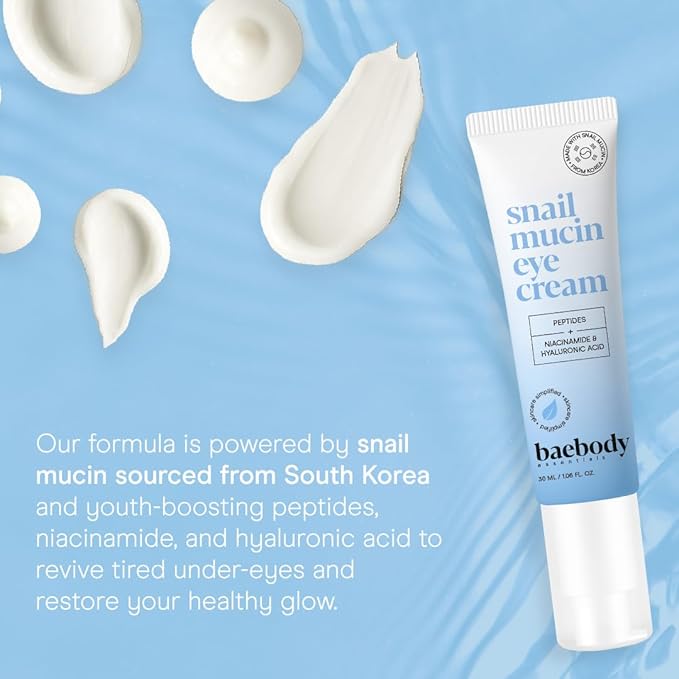 Baebody Snail Mucin Eye Cream with Peptides, 30 ml/1.06 fl oz