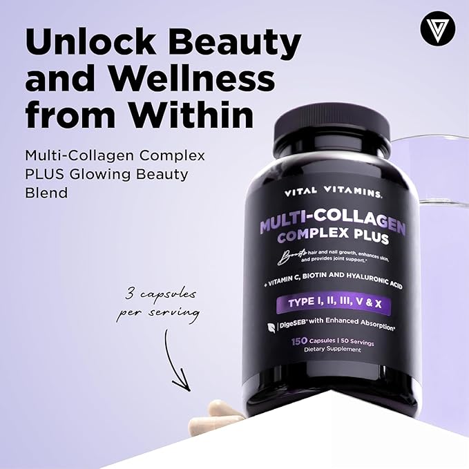 Vital Vitamins Multi Collagen Complex Plus Biotin, Hyaluronic Acid & VIT. C
