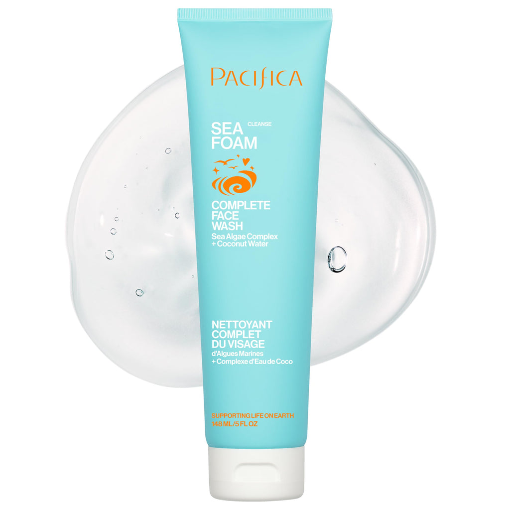 Pacifica Beauty Sea Foam Face Wash, Daily Gentle Foaming Cleanser, With Coconut Water + Sea Algae, Removes Makeup, For Combination and Oily Skin, Vegan & Cruelty Free