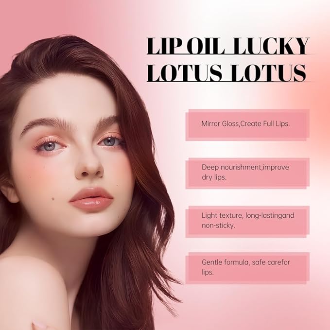Nourishing High-Shine Lip Gloss,Hydrating & Moisturizing Lip Tint, Non-Sticky, Long-Lasting Glossy Lip Stain,Softens & Plumps Lips for Smooth,Gentle Formula for Dry Lips 01#Magenta