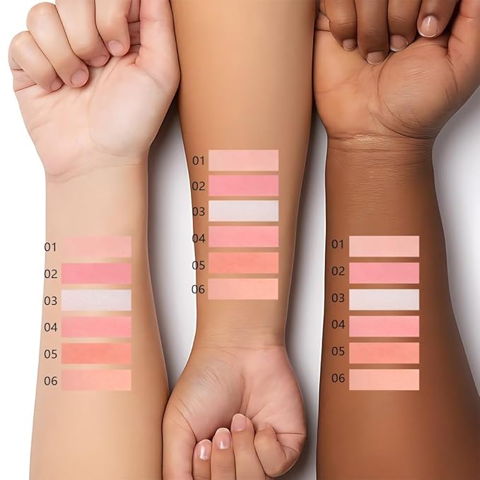 HHLTOH Matte Blush Powder for Cheeks, Cruelty Free Makeup – Long Lasting Natural Face Blusher Makeup, Lightweight Blendable Cheek Color Palette for Women All Skin Tones - #03 Pastel Blue
