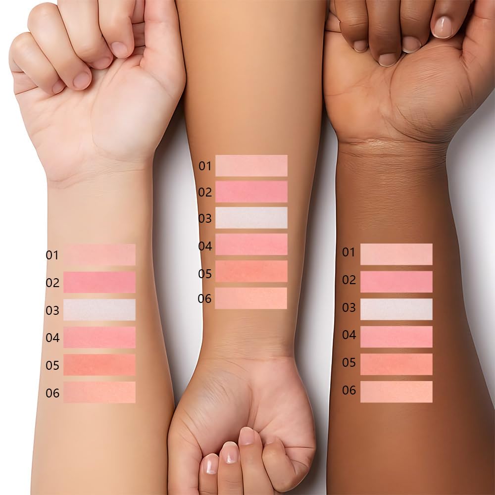 HHLTOH Matte Blush Powder for Cheeks, Cruelty Free Makeup – Long Lasting Natural Face Blusher Makeup, Lightweight Blendable Cheek Color Palette for Women All Skin Tones - #01 Soft Pink