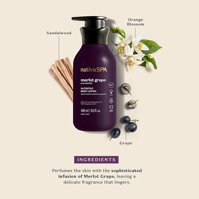 Nativa SPA Merlot Grape Hydrating Body Lotion, 13.5 oz