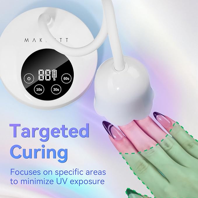 Makartt Luminoza UV Nail Lamp for Gel Nails Polish, Flexible Gooseneck