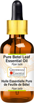 Greenwood Essential Pure Betel Leaf Essential Oil (Piper betle) with Glass Dropper Steam Distilled 10ml (0.33 oz)