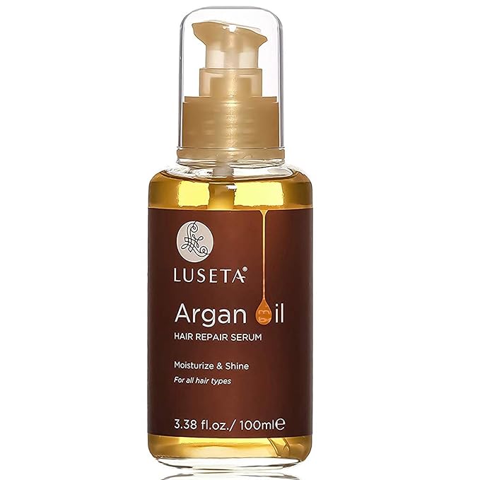 LUSETA Pure Argan Oil Hair Serum for Frizz Control 3.38 Floz