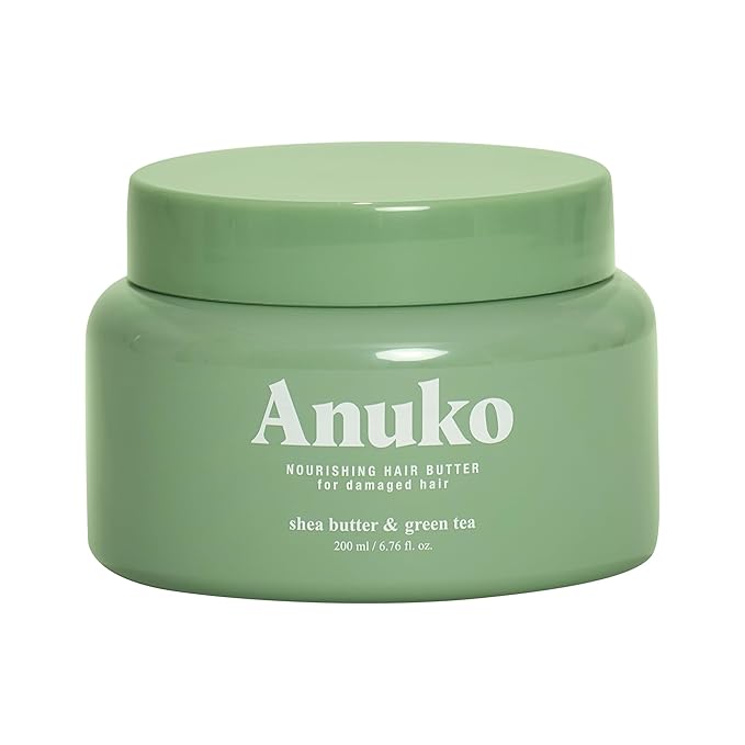 Anuko Hair Butter, Nourishing Treatment Mask for Damaged Hair, Shea Butter & Green Tea, Korean Hair Care, 6.7 oz