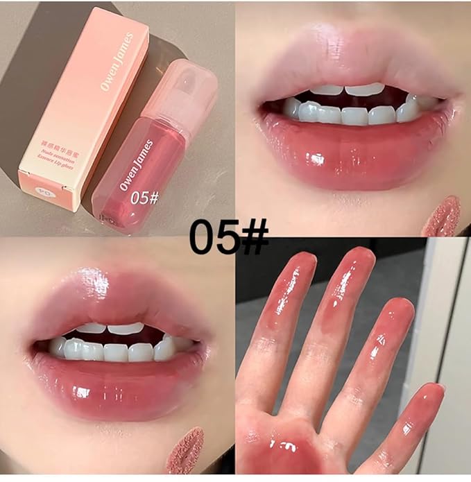 Aseawave 4Pcs Hydrating Lip Gloss Set,High Shine Glass Finish Korean Lip Glaze,Lip Moisturizing Plumping Lipgloss,Moisturizing Water Mirror Liquid Lipstick,Long-lasting Natural Makeup