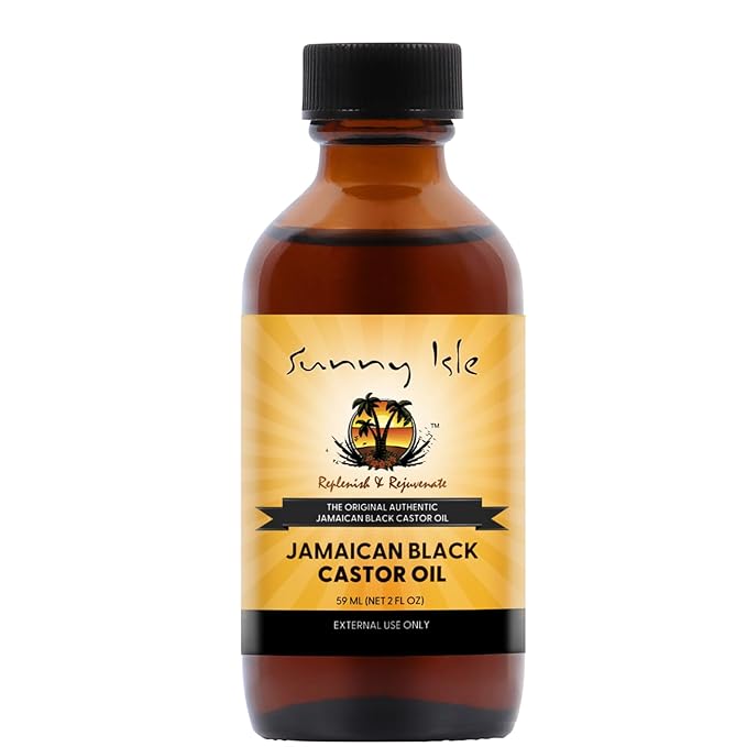 Sunny Isle Jamaican Black Castor Oil 2oz, Original Authentic Moisturizing JBCO for Hair Growth, Scalp Care, Edges, Eyebrows & Eyelashes, Conditioning for Dry Skin, Unscented