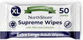 NorthShore Supreme Heavy-Duty Quilted Cleansing Wipes, X-Large, 50 Count