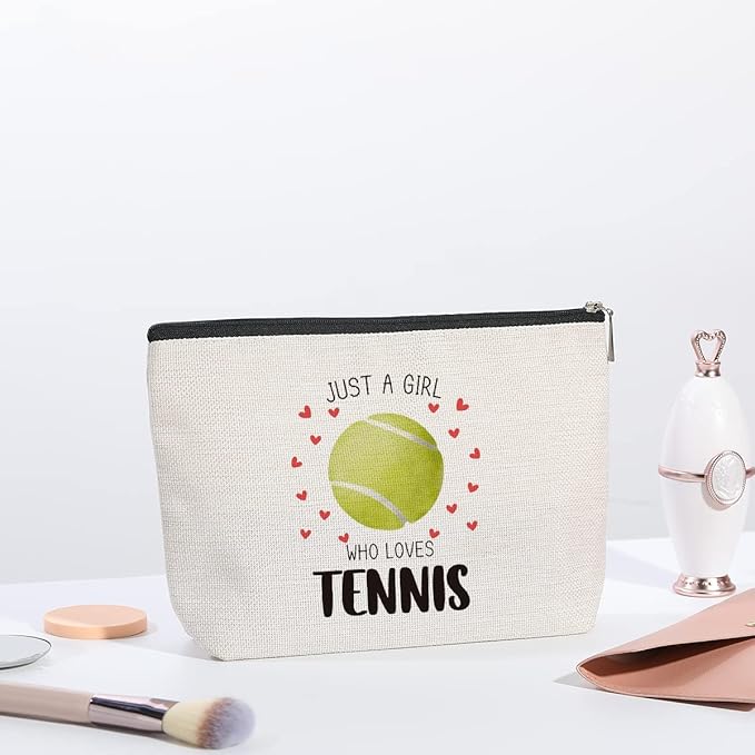 kdxpbpz Tennis Gifts Makeup Bag, Birthday Gifts for Women Players Best Friend Sister Coworker BFF Besties Her, Tennis Accessories Cosmetic Bag