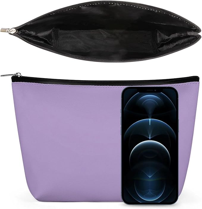 Meaudiwes Women's Toiletry Bag, Travel Cosmetic Bag, Large Makeup Case, Purple Personality Fashion Zipper Cosmetic Case