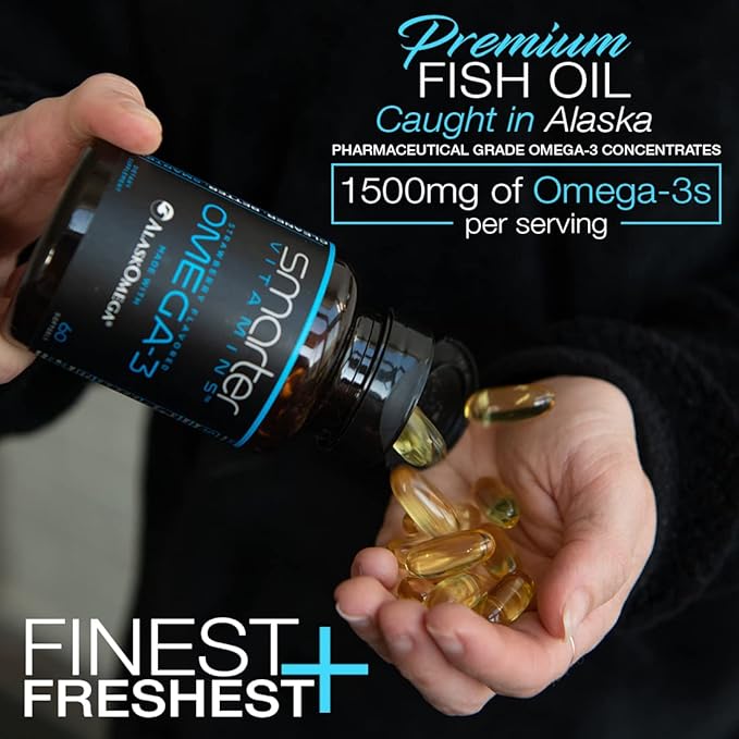 5 Pack Omega-3 Fish Oil, 800mg EPA & 600mg DHA, Burpless, 300 Softgels