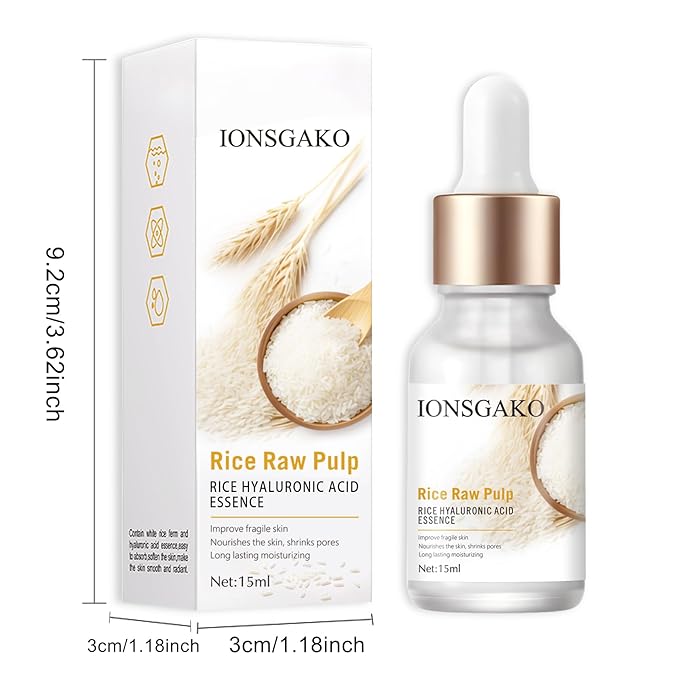 IONSGAKO Crema De Arroz para La Piel De Cara Y Cerrar Los Poros,Serum,3PCS