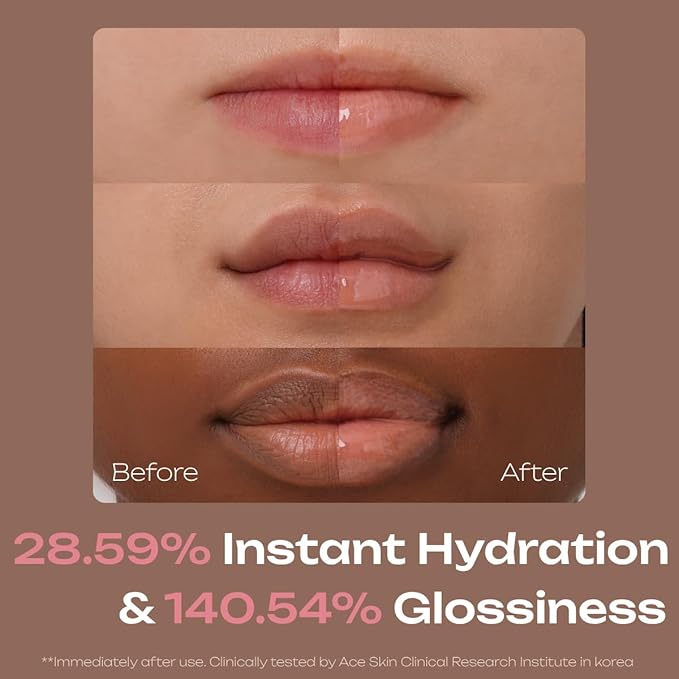 Losy Kim PDRN Tinted Lip Serum – High Gloss Ultra Hydrating Natural Glow, Non-Sticky Volumizing Color Glaze with Long-Lasting Shine, Nourishing Moisturizing Repair for Chapped Lips (0.34 oz) (island)