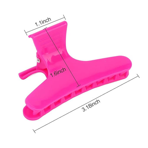 24 Pcs Pink and Hot Pink Butterfly Hair Clips for Styling and Sectioning - Pro Claws Clamps for Cutting, Coloring - Hair Accessories for Women Girls
