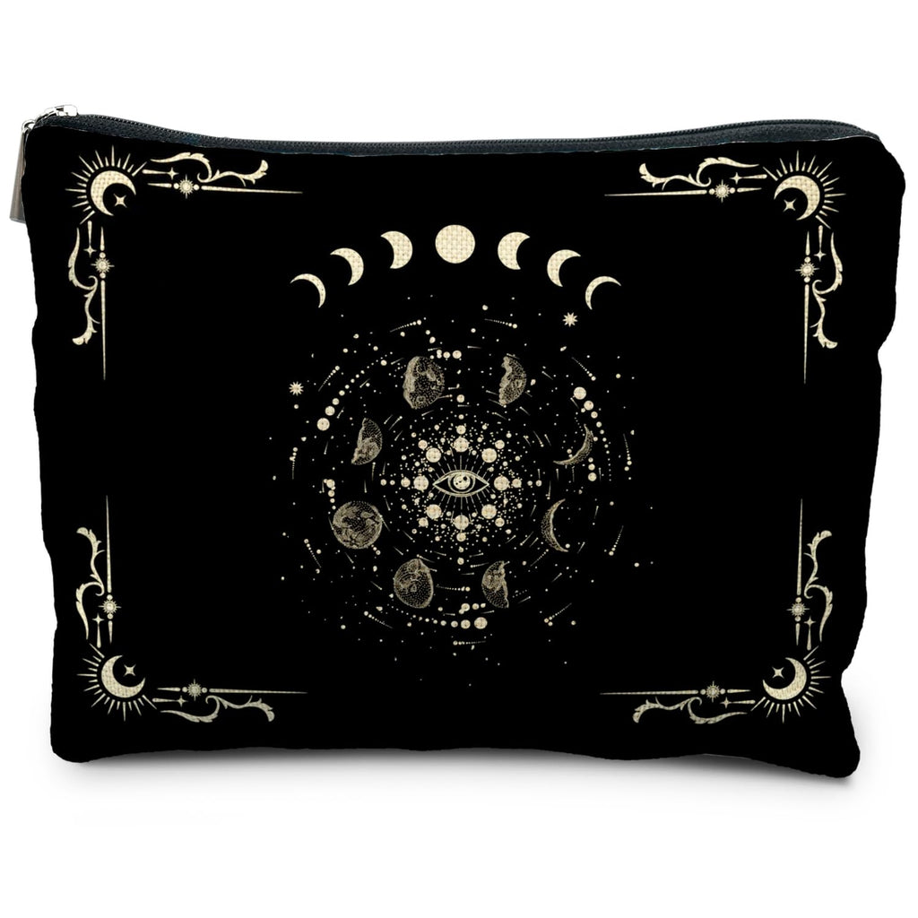 RYYCDOI Boho Celestial Moon Phase Makeup Bag - Witchy, Halloweencosmetic Bag