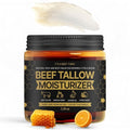 Tallow and Honey Balm for Skin & Face - 100% Grass-Fed Organic Whipped Beef Tallow Moisturizer with Manuka Honey, Sweet Almond Oil & Light Citrus Scent - Deep Barrier Repair & Body Butter (3.38 oz)