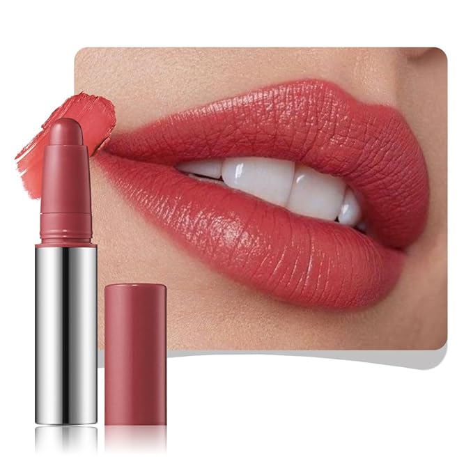 JUAAZIN Crimson Matte Lipstick Lip Liner Pencil Crayon - High Pigment Creamy Formula, Waterproof Long Lasting, Non-Sticklipstick, Ultra Thin Lightweight Velvet Matte Lip Feel for Women 03#