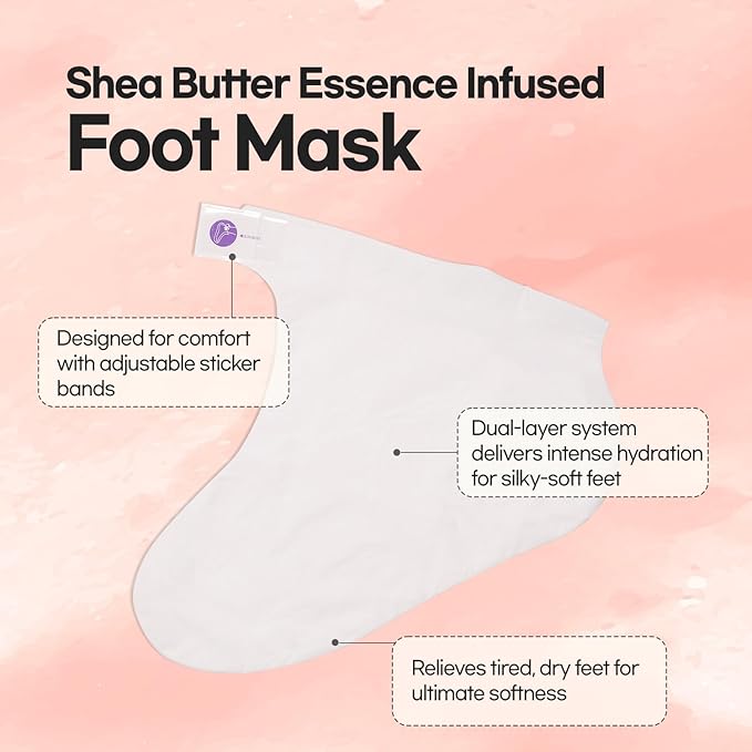 Epielle Moisturizing Foot Mask 6 Pairs, Soften with Sunflower Seed Oil & Vitamin E, Deep Moisturizing Socks for Dry, Cracked Feet, Self Care Gifts for Women, Spa Kit