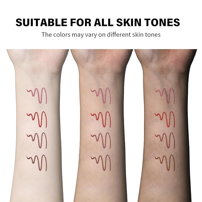 4 Colors Sculpting Matte Lip Liner Set,Mini High-Pigmented Long Lasting