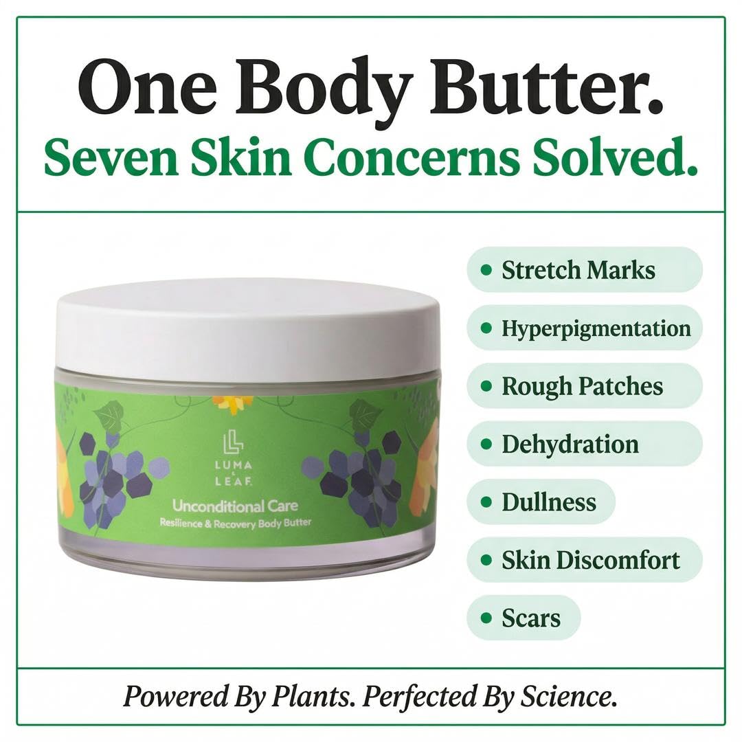 Fragrance Free Whipped Shea Body Butter for Dry Skin, 5 oz, Luma & Leaf