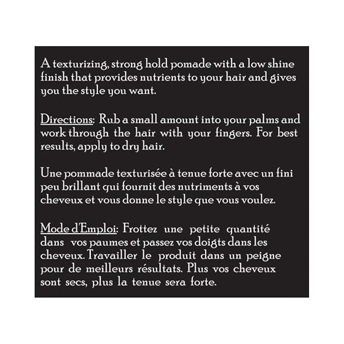 Brickell Men's Products Strong Hold Texturizing Pomade For Men, Pliable Hair Styling Fiber Pomade, With Hydrolyzed Proteins, Argan Oil, and Kaolin, 2 Ounce, Scented