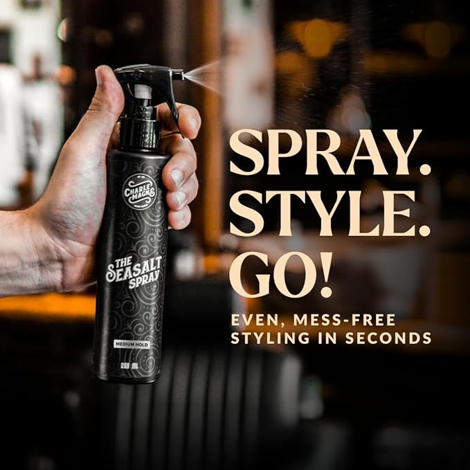 Charlemagne Sea Salt Spray for Men - Medium Hold, 6.76 fl oz/200ml