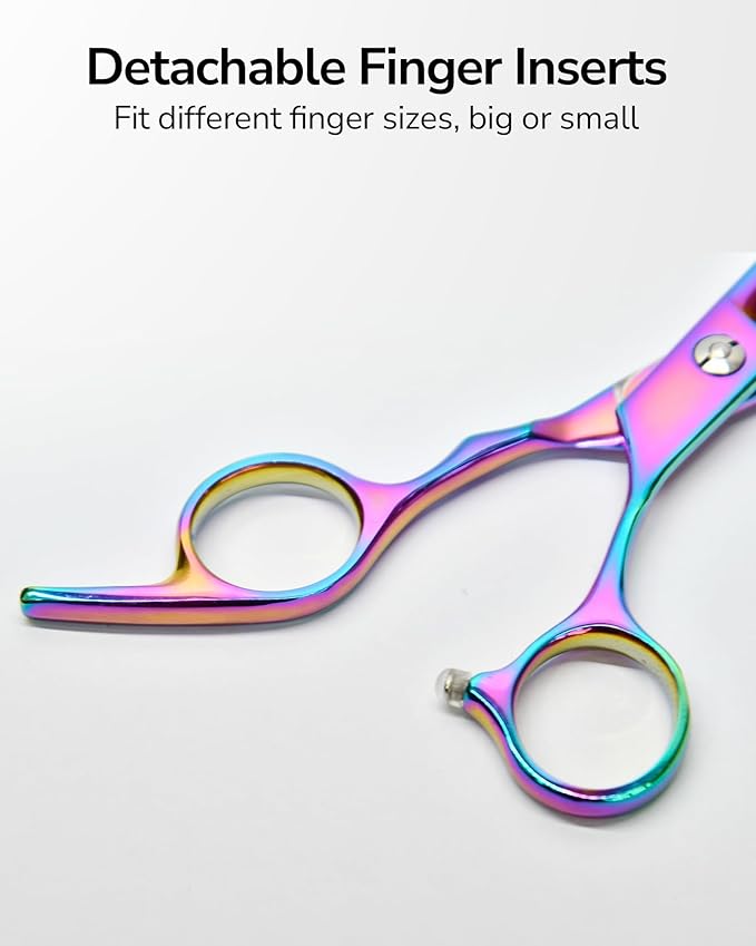 Hair Cutting Scissors, ULG Professional Hair Scissors 6.5” Rainbow