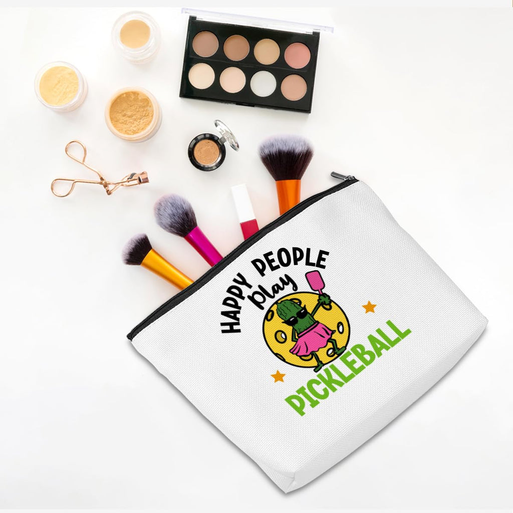Pickleball Gifts Funny Makeup Bag Accessories Cosmetic Bag Zipper Pouch Pickleball Lover Gifts for Girls Women Fans Player Coaches Mom Sister Christmas Birthday Gifts