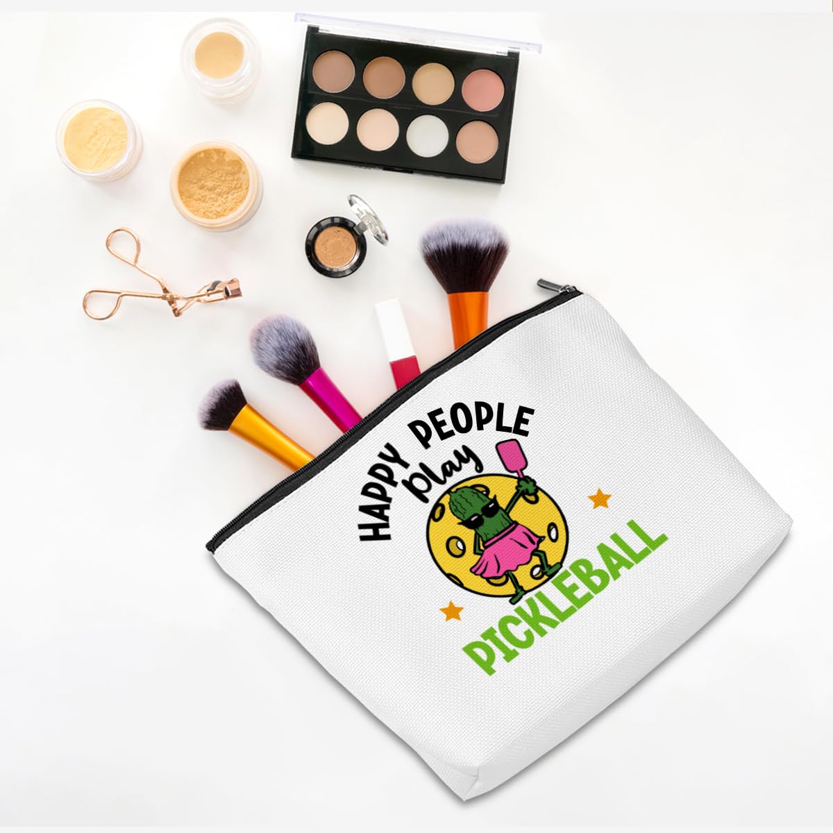 Pickleball Gifts Funny Makeup Bag Accessories Cosmetic Bag Zipper Pouch Pickleball Lover Gifts for Girls Women Fans Player Coaches Mom Sister Christmas Birthday Gifts