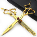 6/7/7.5/8/9-inch professional hair clipper set, stainless steel sharp hair clippers, hairdresser specific scissors (7 in-2pc-B)