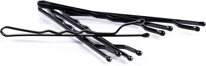 Amazon Basics Bobby Pins for All Hair Types, Black, Secure Hold for Updos and Hair Styling, 72 Count