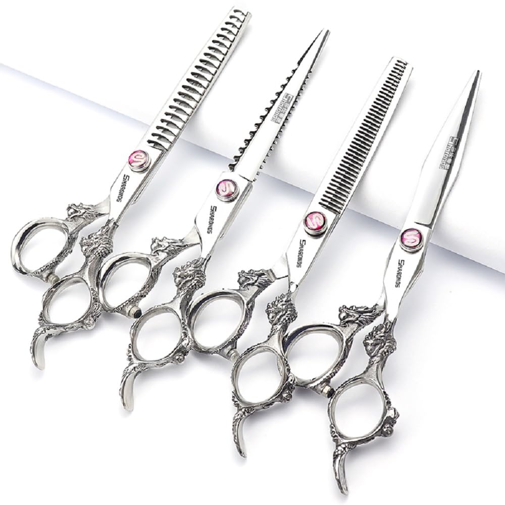 Hairdressing Scissors 6/7/8/9 Professional and Efficient Scissors (7-Inch 2-Piece Set-A)