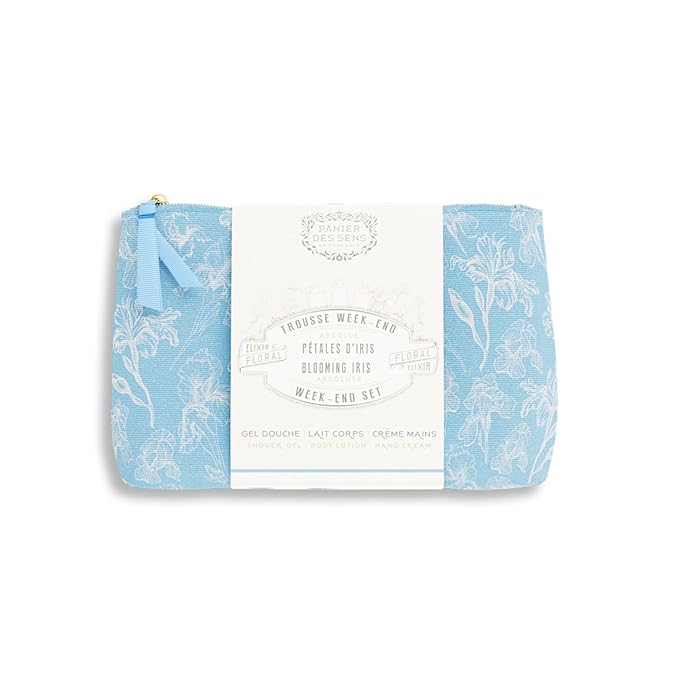 Panier des Sens Iris Travel Pouch Gift Set, 3.3 + 3.3 + 1 fl oz