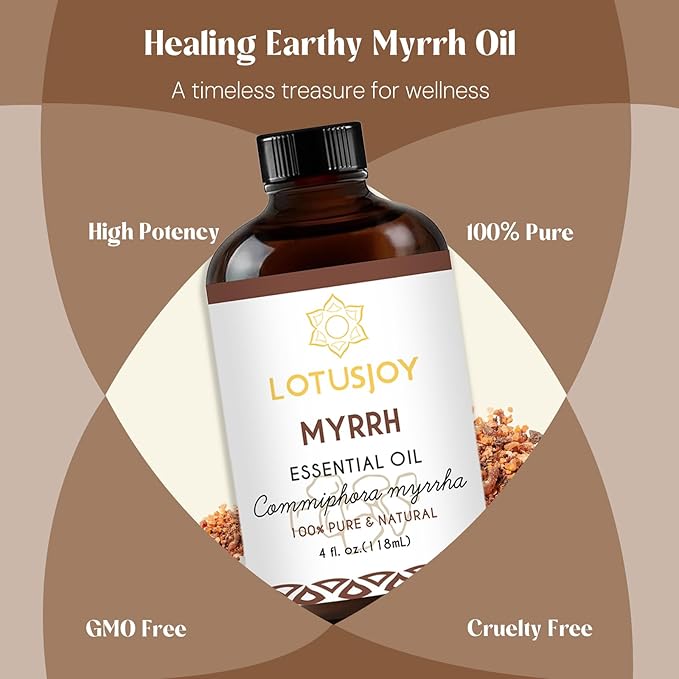 LOTUSJOY Myrrh Essential Oil, for Skin, Hair- 4 Oz