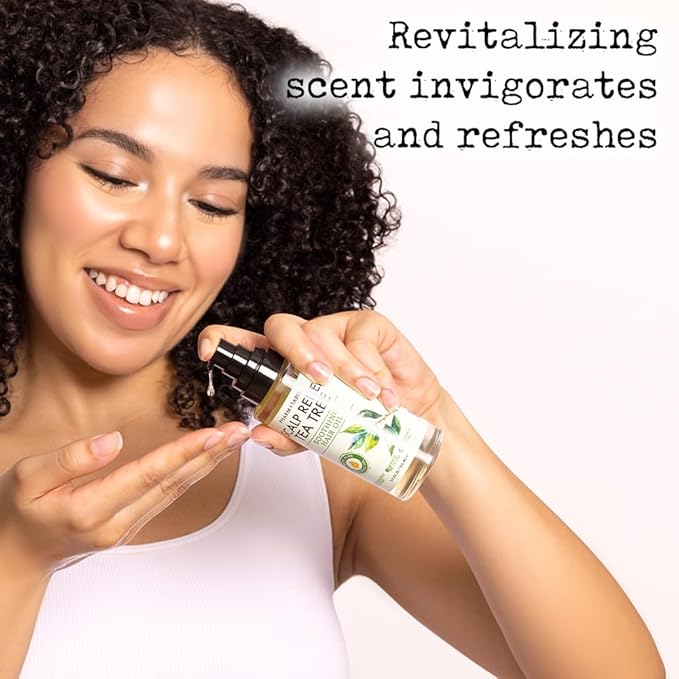 PHARM TO TABLE Tea Tree Hair Oil for Itchy Scalp - Infused With Tea Tree Oil, Mint, Vitamin E, and Jojoba Oil, 100ml