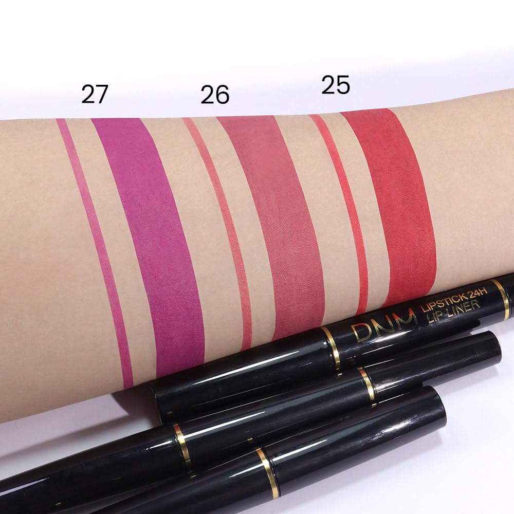 BINGBRUSH 3Pcs Matte Lipstick Set for Women, Double Ended Lipstick with Lip Liner, Nude Brown Beige Lip Color Kit, Waterproof Long Lasting Non Transfer Velvet Finish Lip Makeup Gift Set