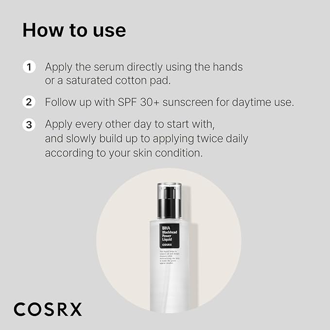 COSRX Niacinamide 2% + BHA 4% Blackhead Exfoliant Korean Toner, 3.38fl.oz
