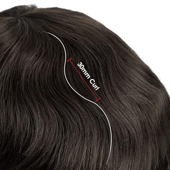 Lordhair Hair System for Men Real Human Hair Full French Lace Mens Hair System Size 8x10 inches Mens Toupee #1B Off Black