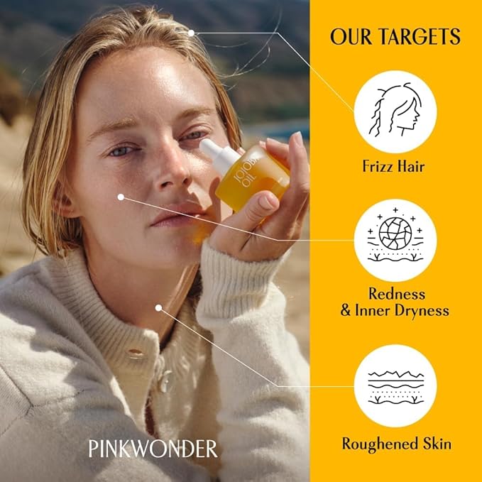 PINKWONDER Organic Jojoba Oil, Non-Greasy for Dry & Sensitive Skin 0.33oz