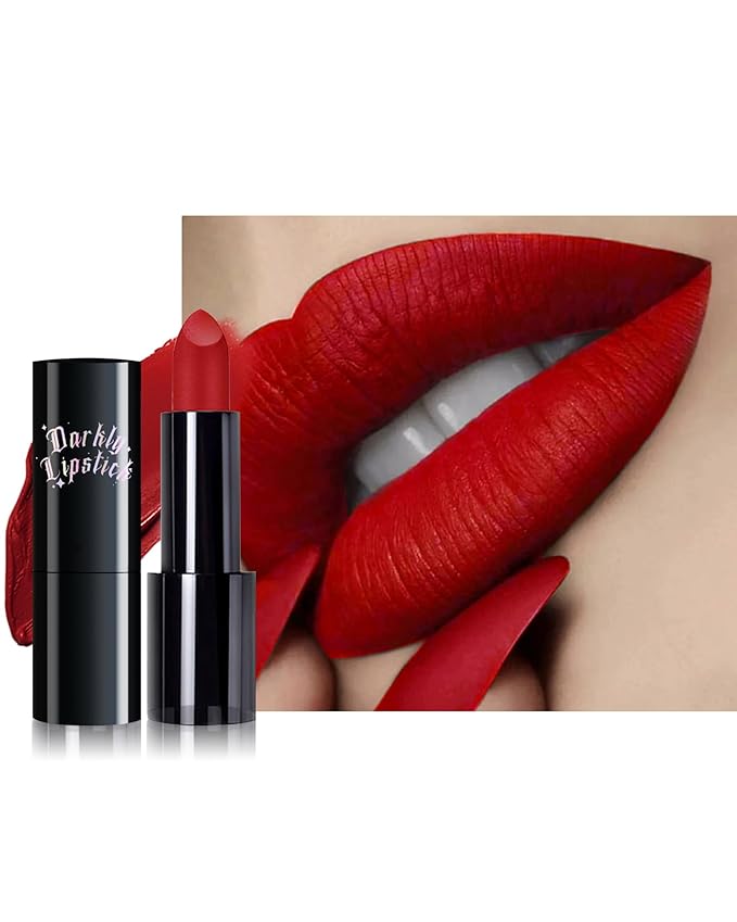 Caedelfly Velvet Matte Lipstick, Dark Red Lipstick for Women, Halloween -03