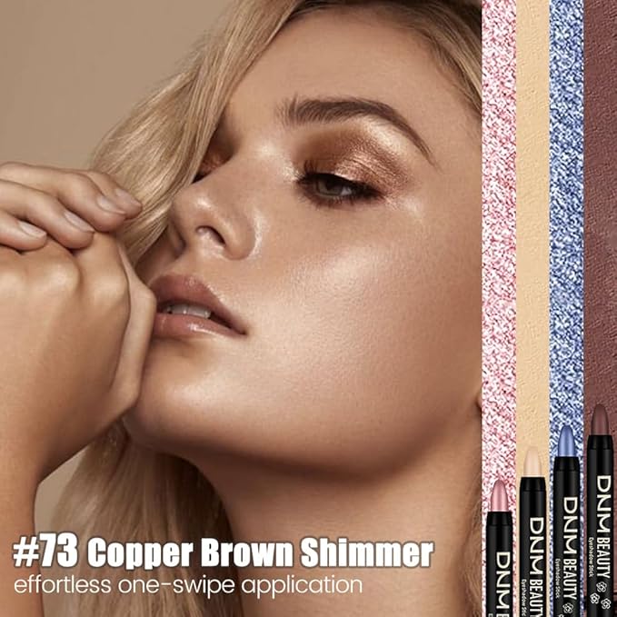 IATMOMOD Copper Brown Shimmer Cream Eye Shadow Stick Makeup for Women, Shimmer Eyeliner Pencil Eyeshadow Brightener Stick for Eyes, Waterproof Eyeshadow Applicator Blendable sombras para ojos 73#