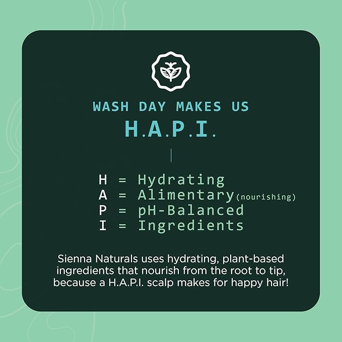 Sienna Naturals - HAPI Shampoo - Hydrating Cleanser - Vegan - 10 Fl Oz