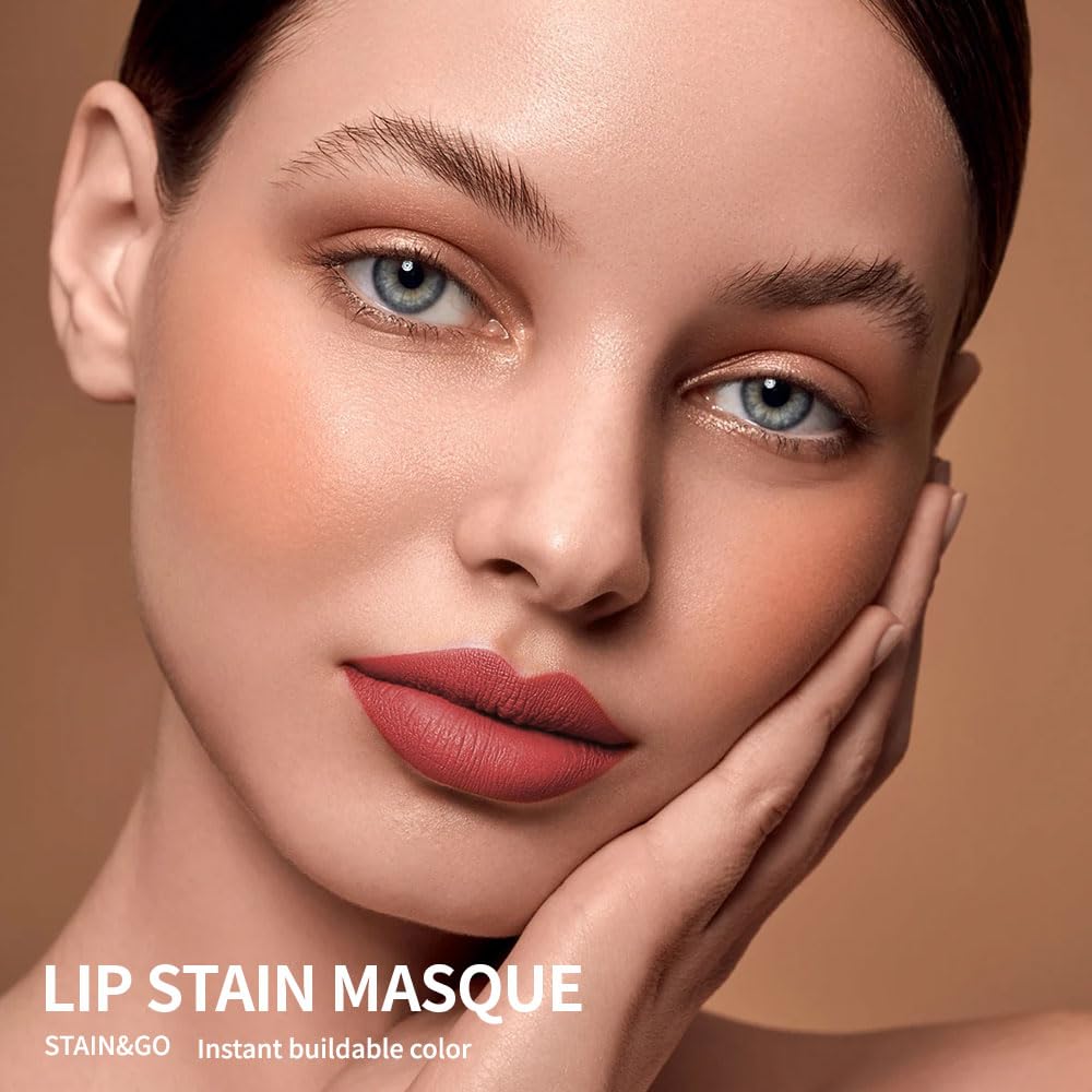 Hxssll Lip Stain Peel Off Masque - Peel Off Lip Stain Tattoo, Peel-Off Lip Tint，Long Lasting Waterproof Transfer-proof Lip Mask Lip Stains Peel Off Lip Gloss,Stay Lip Makeup D03#