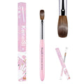 KEMEISI Acrylic Nail Brush Size #14, 100% Pure Kolinsky Nail Art Brushes for Acrylic Application, Sturdy Starry Handle Oval Shaped Nail Design Tools for Professional Manicure DIY, Pink