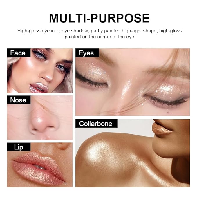 Light Pink Eyeshadow Stick Makeup, Waterproof Hypoallergenic Long Lasting Cream Eye Shadow Pencil, Highlighter Matte Crayon eyes liner, Glitter Primer Palette Shimmer Eyeliner Pen