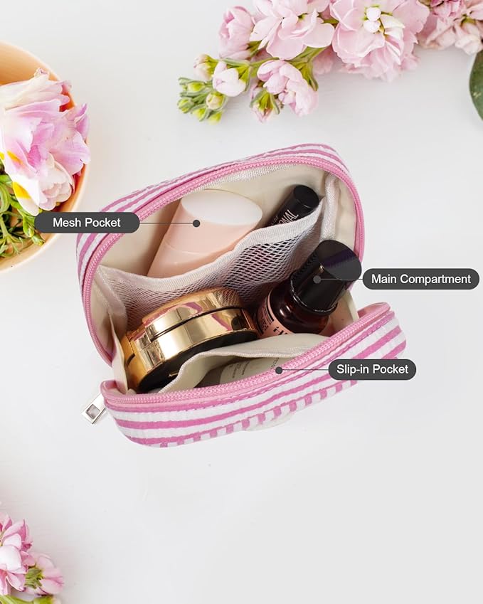 LETGO Easter Basket Stuffers for Kids Teen Girls Women | Initial Makeup Bag | Pink Cosmetic Bag Travel Bags | 11 12 13 14 15 16 Years Old Girl Gift Teacher Gift Teen Girl Gifts Trendy Stuff
