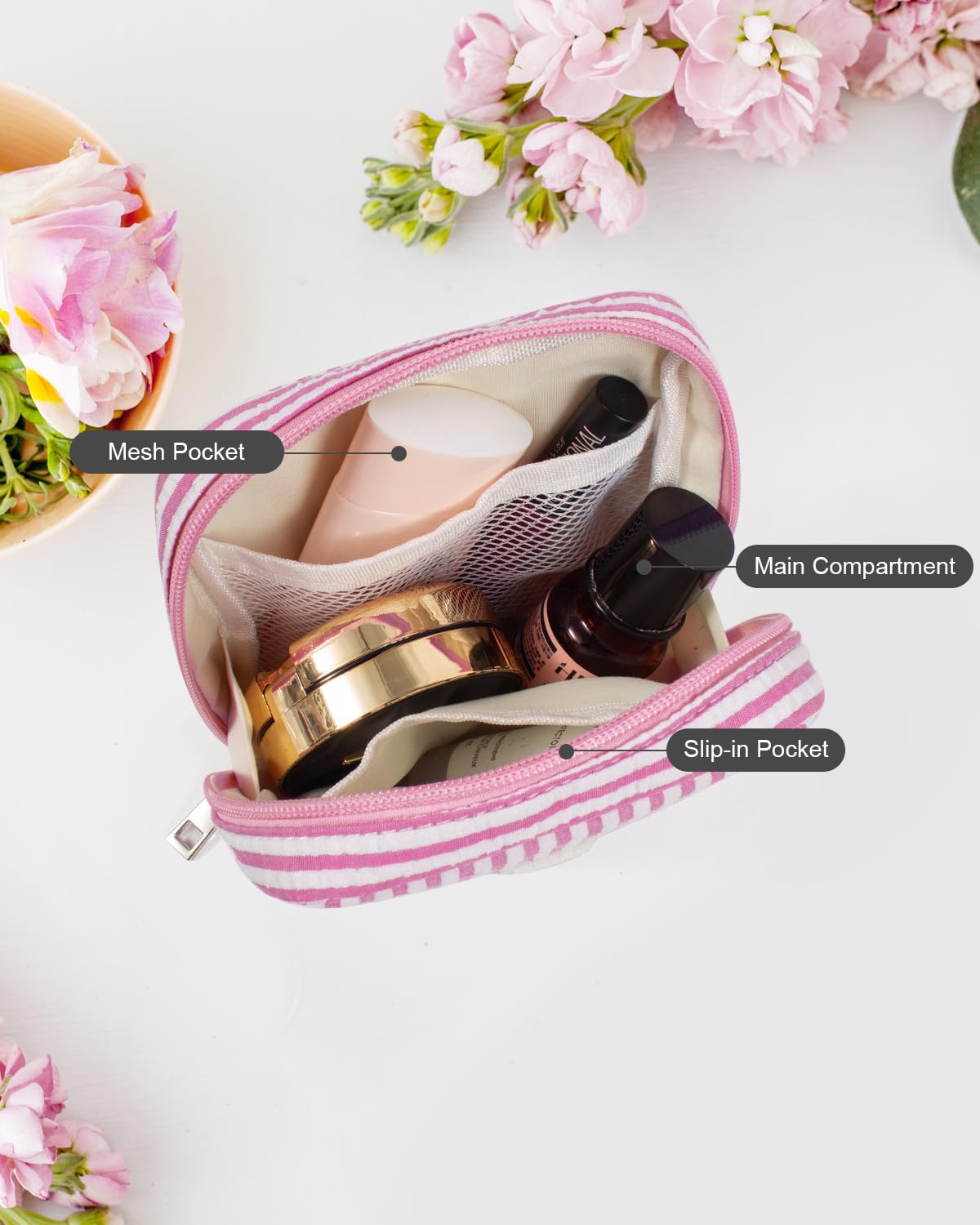 LETGO Gifts for Girls Teen Girl - Pink Preppy Makeup Bag Best Friend Birthday Gifts Teacher Gifts for Women Wedding Gifts Bridesmaid Gifts Daughter Teacher Wife Gifts Teen Girl Gifts R