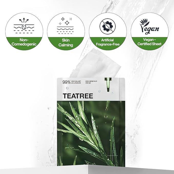 MEDIHEAL Tea Tree Essential Face Sheet Mask, Calming Moisture (10ea)